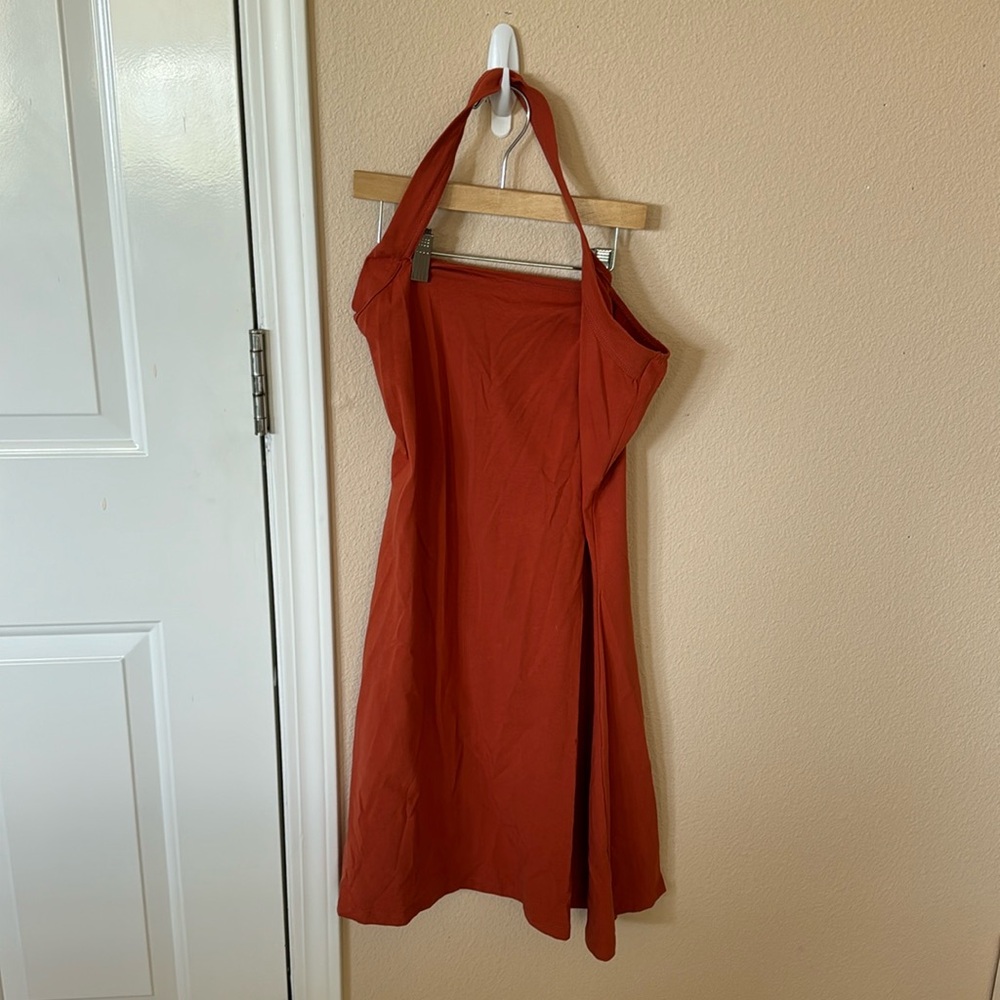 Orange halter dress